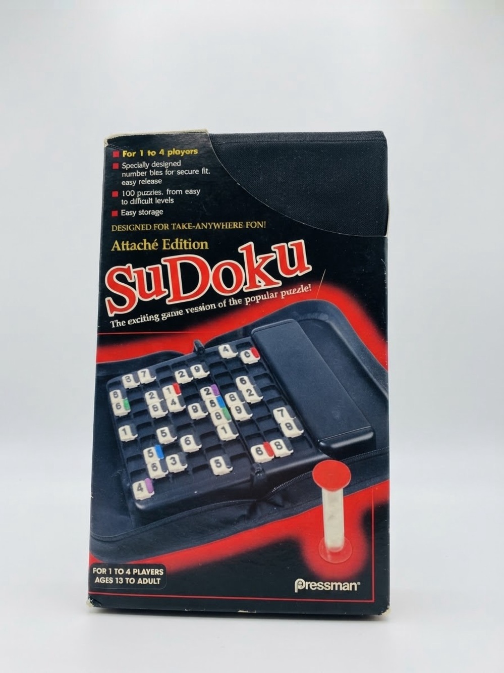 Pressman SuDoku Travel Game - Black with Red Accents